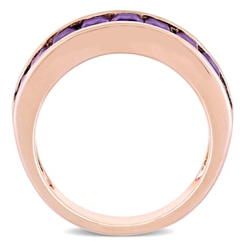2 1/3 CT TGW African-Amethyst Semi-Eternity Band In Rose Gold Plated
Sterling Silver