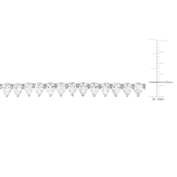 44 1/2 CT TGW Created White Sapphire Teardrop Tennis Necklace in
Sterling Silver