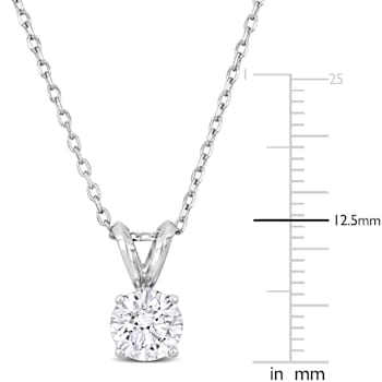 1.0ctw Lab-Grown Diamond Solitaire Pendant with Chain in Platinum (IGI Certified)