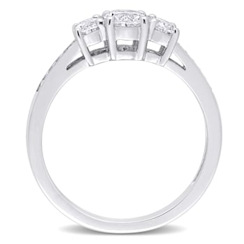 1 CT TW Diamond 3-Stone Engagement Ring in Platinum