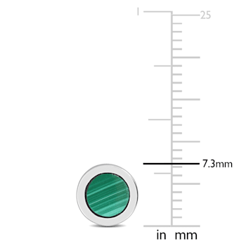 5/8 CT TGW Malachite Stud Earrings in Sterling Silver