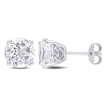 4 3/4 CT TGW White Topaz Stud Earrings in Sterling Silver