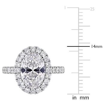 3 7/8 CT TW Lab-Grown Diamond Halo Ring in 14K White Gold