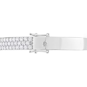 5 3/4 CT TGW Lab Grown Diamond Triple Row Bangle in 14k White Gold