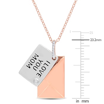 Diamond Accent Letter Envelope "I Love You" Pendant with Chain
in 18K Rose Gold Over Sterling Silver