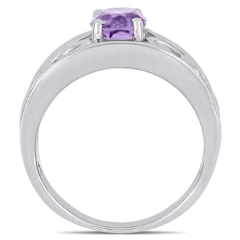 1 CT TGW Amethyst Filigree Ring in Sterling Silver