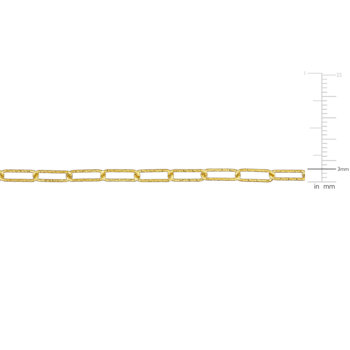 Fancy Paperclip Chain Necklace in Yellow Plated Sterling Silver