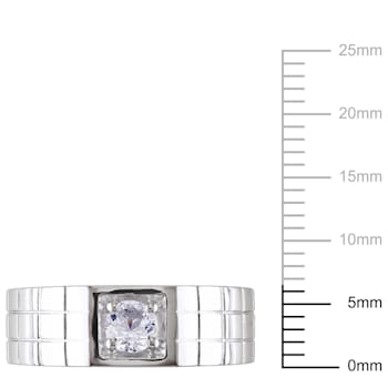 1/3 CT TGW CREATED WHITE SAPPHIRE MENS RING IN STERLING SILVER