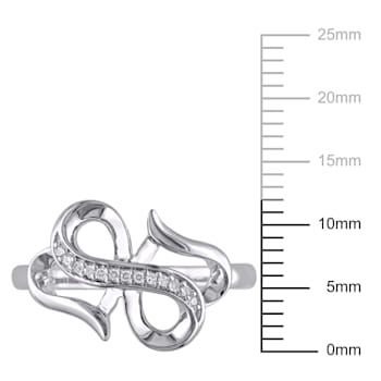 Diamond Infinity Heart Ring in Sterling Silver