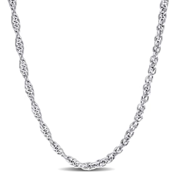 3.7MM Singapore Necklace in Sterling Silver