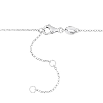 5/8ctw White Topaz Bead Bar Necklace in Sterling Silver