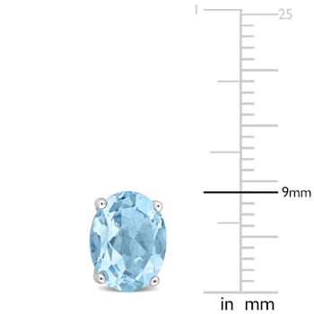 5 CT TGW Oval Sky Blue Topaz Stud Earrings in Sterling Silver