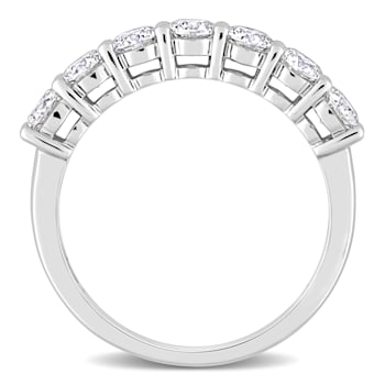 1 CT DEW Created Moissanite Semi Eternity Ring in 10K White Gold