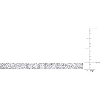 33 CT TGW Created White Sapphire Tennis Necklace with Extender in
Sterling Silver