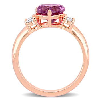 2 1/3 CT TGW Created Pink and White Sapphire Ring in Rose Plated
Sterling Silver