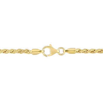 2.2MM Rope Chain Necklace in Yellow Plated Sterling Silver