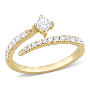 5/8 CT TW Diamond Semi-Eternity Ring in 14K Yellow Gold