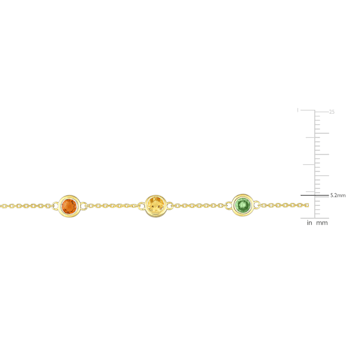 2 CT TGW Multi-Gem By The Yard Bracelet in 14K Yellow Gold