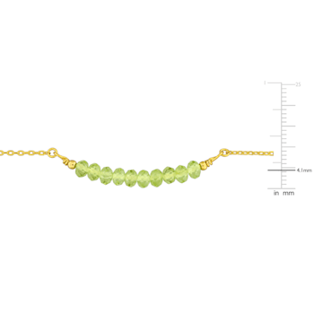 3/4 CT TGW Peridot Bead Bar Bracelet in Yellow Plated Sterling Silver