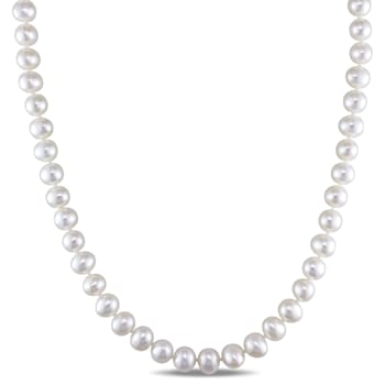 6.5 - 7 MM Freshwater Cultured Pearl 18" Strand with Sterling
Silver Clasp