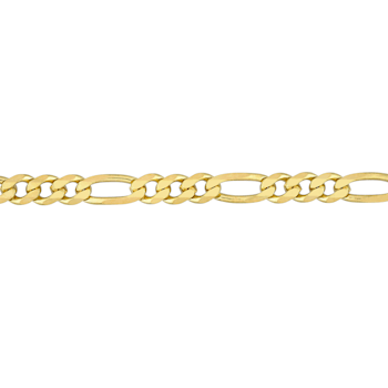 5.5MM Figaro Chain Bracelet in 18K Yellow Gold Over Sterling Silver