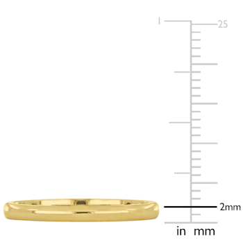 Ladies 2mm Comfort Fit Wedding Band in 14K Yellow Gold