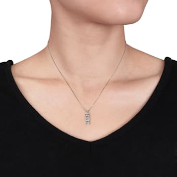 Diamond Infinity "Mom" Pendant with Chain in Sterling Silver