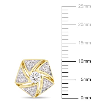 1/2 CT TW Diamond Cluster Stud Earrings in 14k Yellow Gold