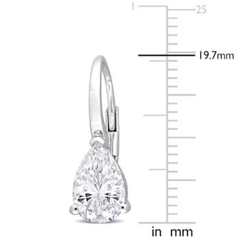 2 3/4 CT TGW Created Moissanite Teardrop Earrings in Sterling Silver