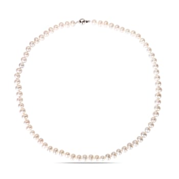6 - 7 MM Cultured Freshwater Pearl 20" Strand with Sterling Silver
Ball Clasp