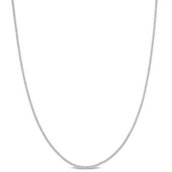 Curb Link Chain Necklace in Platinum, 24 in