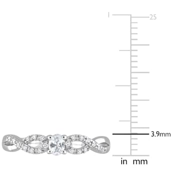 1/4 CT TGW Created White Sapphire and 1/10 CT TW Diamond Infinity
Engagement Ring in Sterling Silver
