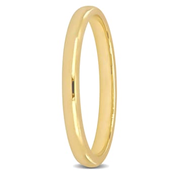 Ladies 2mm Comfort Fit Wedding Band in 14K Yellow Gold