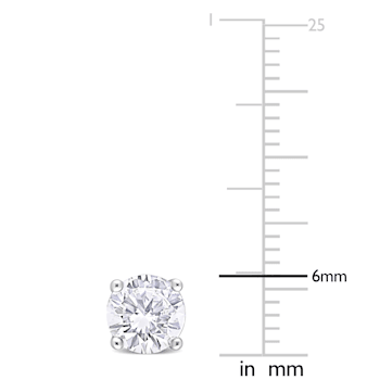 2 CT TGW Created White Sapphire Stud Earrings in Sterling Silver