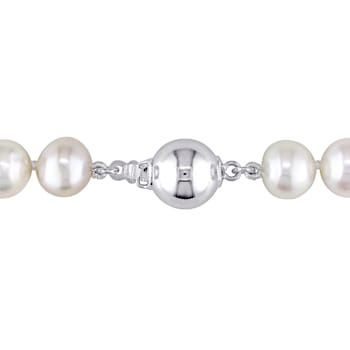 8 - 9 MM Cultured Freshwater Pearl Strand with Sterling Silver Ball Clasp