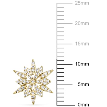 1/5 CT TW Diamond Starburst Stud Earrings in 14k Yellow Gold