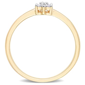 Diamond Accent Promise Ring in 18K Yellow Gold Over Sterling Silver
