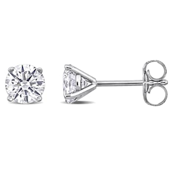 1 CT TW Lab-Grown Diamond Martini Style Stud Earrings in 14K White Gold