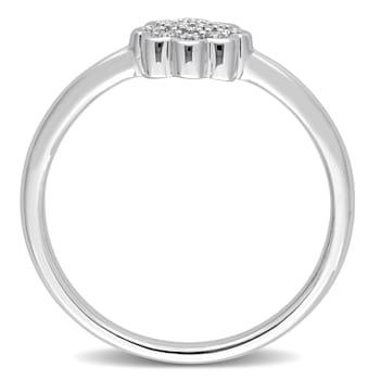 0.06 CT TW Diamond Floral Band in Sterling Silver