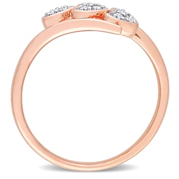 1/10ctw Diamond Triple Heart Bypass Promise Ring in 18K Rose Gold Over
Sterling Silver