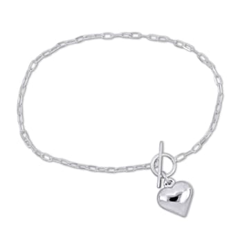 Heart Charm Bracelet in Sterling Silver