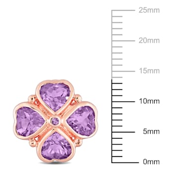 3 1/4 CT TGW Rose de France Clover Earrings in 18K Rose Gold Over
Sterling Silver