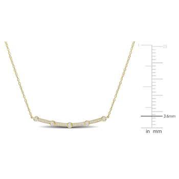 1/3 CT TGW Lab Grown Diamond Bar Pendant with Chain in 18K Yellow Gold
Plated Sterling Silver
