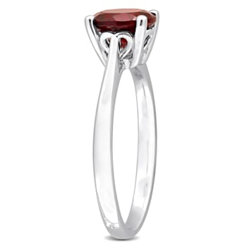 2 5/8 CTW Garnet Solitaire Ring in Sterling Silver