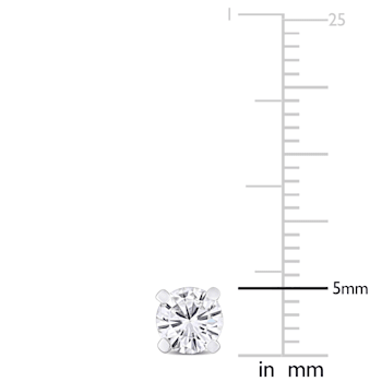 1 CT DEW Created Moissanite Solitaire Earrings in Sterling Silver