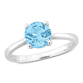 1 3/5 CTW Sky Blue Topaz Solitaire Ring in Sterling Silver