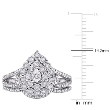 1/4 CT TW Diamond Vintage Ring Set Set in Sterling Silver