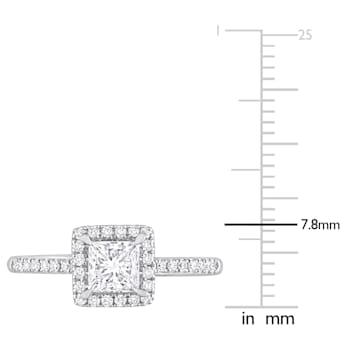 1 CT TGW Lab Grown Diamond with Tsavorite Accent Halo Engagement Ring in
14K White Gold