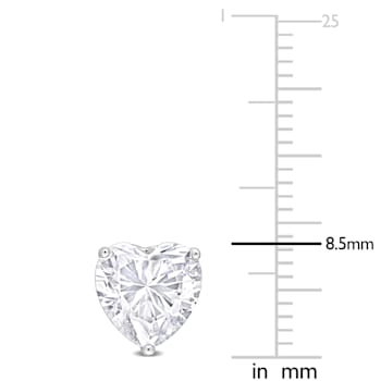 4 CT TGW Heart Created Moissanite Stud Earrings in Sterling Silver