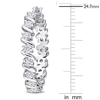 1 1/4 CT DEW Created Moissanite Hoop Earrings in Sterling Silver